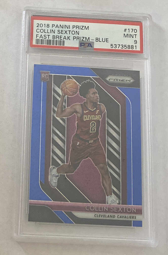 2018-19 Panini Blue Fast Break Prizm #170 Collin Sexton RC Rookie 155/175 PSA 9