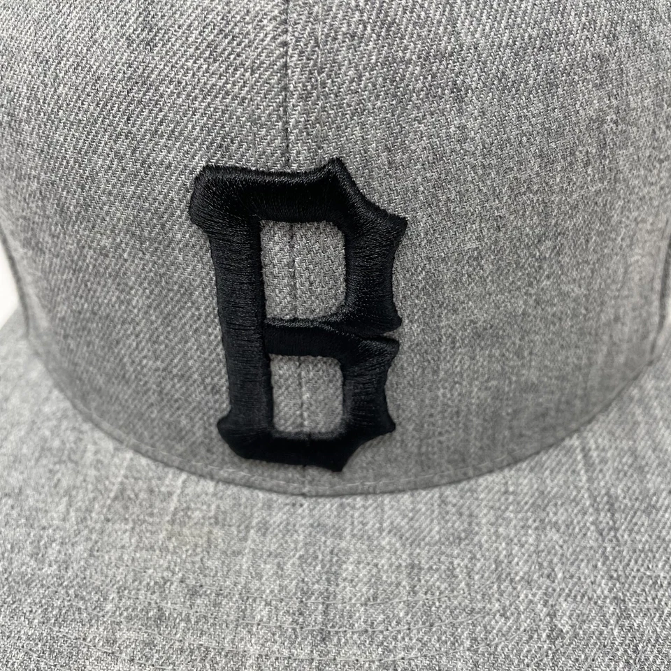 Sombrero Snapback Vintage Negro Escala Gris Jaspeado Lana Logo 3D Foto 2 de 4