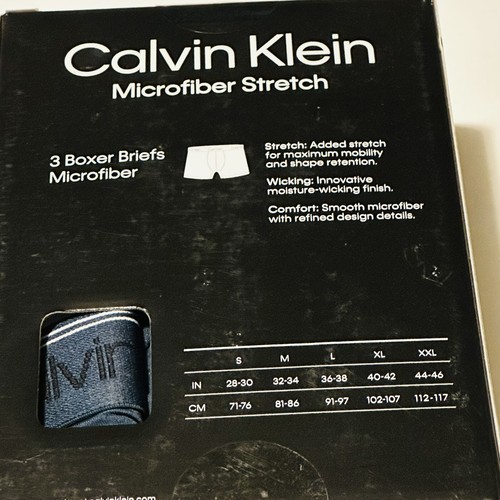 Calvin Klein Men's 3-Pack Size Large Classic Fit Microfiber Stretch Boxer Briefs - Picture 3 of 4