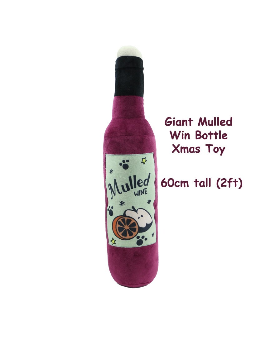 Wine Drink Puppy Dog Toy Ancol Christmas Giant Mulled Wine Bottle Soft Plush