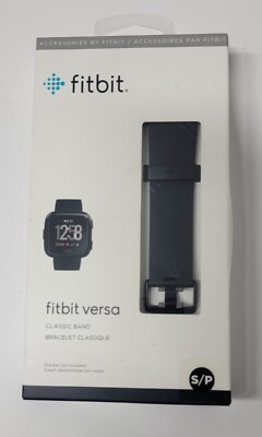 Fitbit Versa Classic Band Black Small NEW S/P In Box Fitness Smart Watch