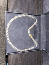  Men’s 9.5mm Textured Cuban Curb Chain 10k Two-Tone Gold  -22