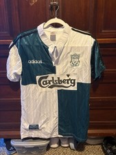 Vintage Adidas Soccer Jersey Liverpool carlsberg Green And White Y2K 2000s