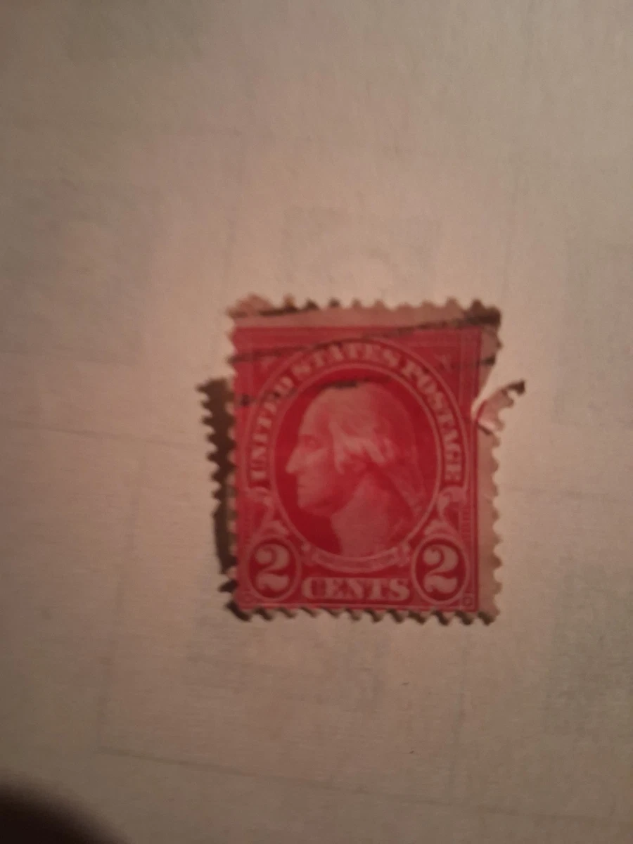 アメリカ　ジョージ・ワシントン2セント使用済切手　レッドリネン Handstamped 2 Cent Washington Used US Stamps (1901-Now) for sale