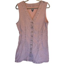 GAP Y2K Mauve Pink Wash Denim Sheath Dress Large
