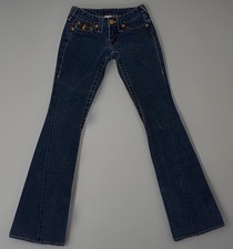 True Religion Joey Mid Rise Flare Jeans Size 24 Womens Dark Wash