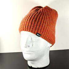 REI Co-op Orange Ribbed Fleece Lined Winter Beanie Watch Cap, Adult Unisex OS