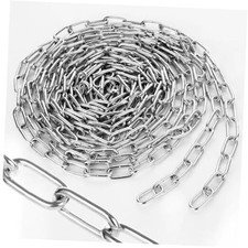 1/8" Stainless Steel Link Chain, Galvanized Metal, 32.8 Ft Small Strong