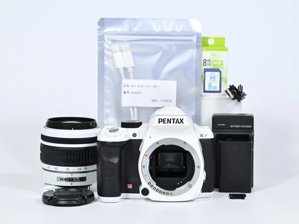 PENTAX K-r 12,4MP DSLR Kamera Weiß Mit 18-55mm Objektiv Mit SD-Karte [Nahe Mint]