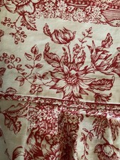 Custom Made Cotton Table Cloth Rectangular with Oval Corners Red Print
