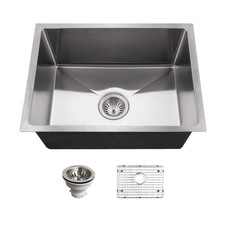 Houzer Nouvelle Stainless Steel Kitchen Sink 23 Inch Undermount Single Bowl