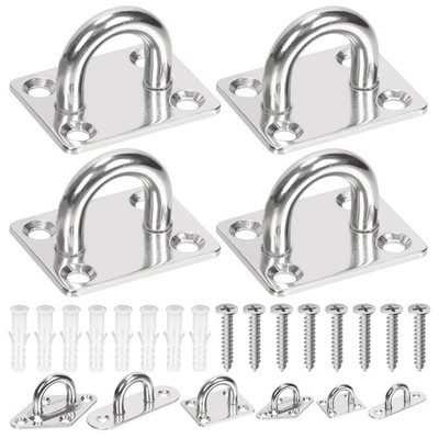 36pcs M8 Edelstahl Pad Eye Plate Hook Kit, quadratische Eye Plate U Haken Hea...