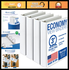 3-Inch 3 Ring Binder - Custom Cover, 550 Sheet Capacity, Interior Pockets, 4-Pac