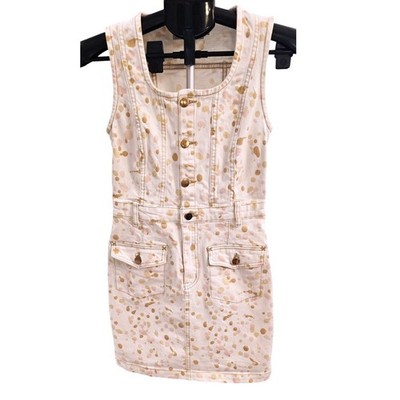 Rachel Antonoff Josh Mini Dress Size 4 Neopolitan Splatter Denim Button Front