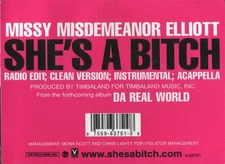 Missy Elliot - She's A B*tch - USA 12" Vinyl - 1999 - East West