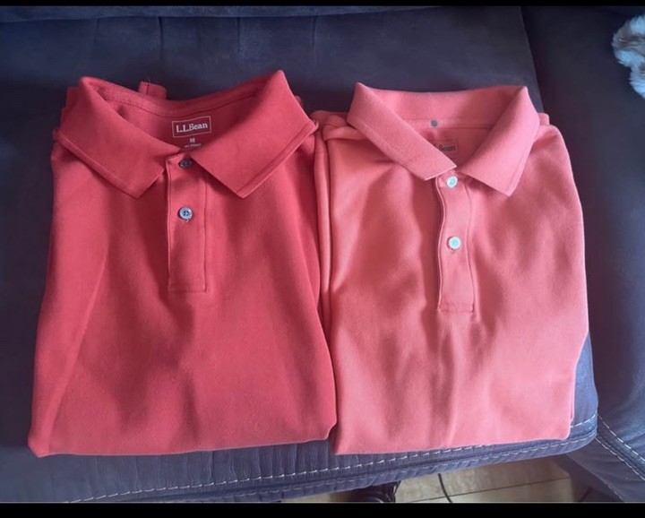 2 LLBEAN Men’s Medium Polo Shirts. Short Sleeve. 100% Cotton