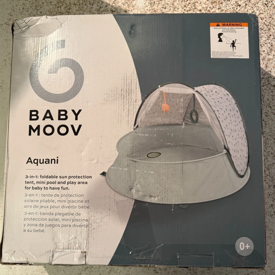 Tienda plegable de protección solar Baby Moov Aquani 3 en 1, piscina y área de juegos Provenza Foto 2 de 4