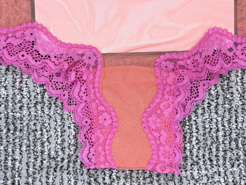 Sexy Braguita Victoria's Secret Tease Nueva con Etiquetas Pequeña Naranja Descarada Malla Transparente Encaje Lazo Foto 3 de 4