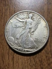 1945-d AU Walking Liberty Half Dollar 50c Silver Actual Coin Fine For Collection