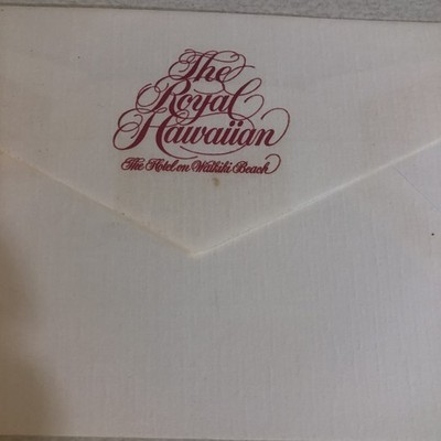 The Royal Hawaiian Envelope 1980s Hawaii Vintage Bx3