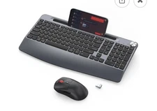 GAMEKATZ WIRELESS Keyboard And Mouse Combo With Phone Holder