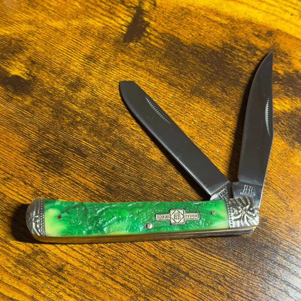 Faca de bolso Rough Rider RR1508 verde caçador de ossos irregular 4 1/8” - Imagem 2 de 4