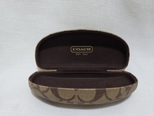 Coach Signature C Hard Eyeglass Sunglasses Case Brown Khaki EST 1941