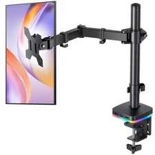 RGB Single Monitor Stand, Fully Adjustable Monitor Desk Mount Sturd... Fast Ship