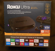 NUEVO Roku Ultra 4K HDR Transmisor de Medios Control Remoto de Voz Wi-Fi Auriculares JBL 4661RW
