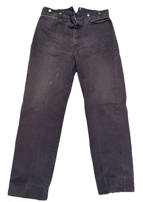 Vintage Western Wear Buckle Back Pants Distressed Faded Brown Button Down Sz. 36