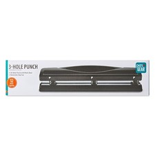 3-Hole Punch Paper, 12 Sheet Capacity, Sheet Metal Paper Punch, Desktop Document