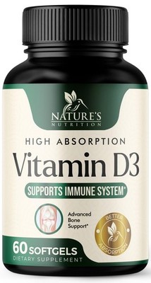 Vitamin D3 Supplement 5000IU 125 mcg - Extra Strength Vitamins D-3 Dietary So...