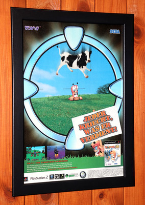 Worms 3D PS2 GameCube Xbox SEGA Rare Small Promo Poster / Ad Page Framed