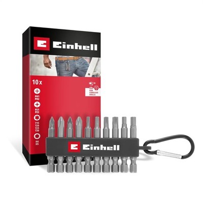 Original Einhell Bit-Set 10-tlg. (50-mm-Bits PH/PZ/T/H, sandgestrahlter