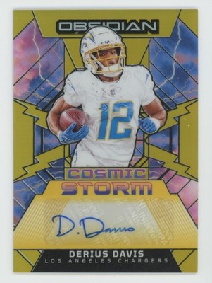 2024 Panini Obsidian Cosmic Storm Signatures Gold Derius Davis Auto 06/10 Los