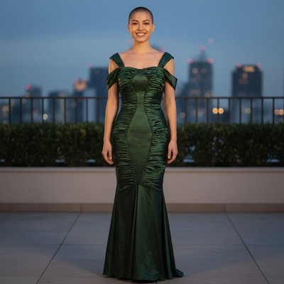 STUNNING MANDALAY Evening COCKTAIL DRESS Embellished MAXI HUNTER GREEN 6  | eBay