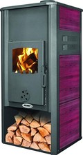 TERMOSTUFA A LEGNA ACCIAIO VARESE CON CALDAIA ROSSO 15-17 KW