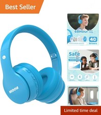 Kids Headphones Bluetooth 5.4 Wireless 68H Play Time Volume Limit 85/94dB Ove...