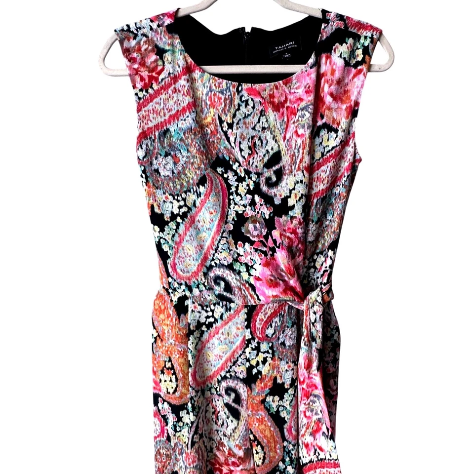 Tahari Arthur S. Levine Paisley Print Sleeveless Jumpsuit Wide Leg Size 4 - Image 2 of 4