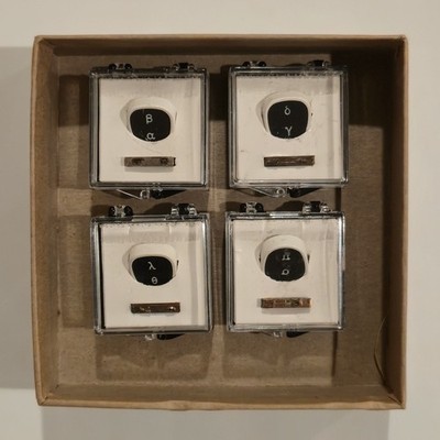 Vintage Smith Corona Changeable Type Greek Letter Slugs Set of 4 Boxed