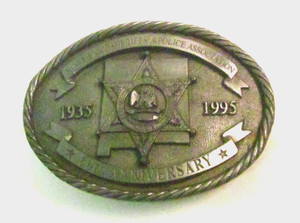 New Mexico Sheriffs' and Police Association Belt Buckle 60th 3 1/4" x 2 1/4"
