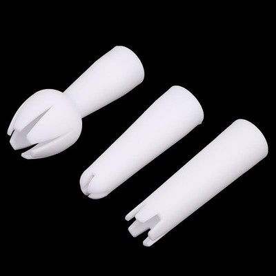 3 Pcs White Set Whip Cream Dispenser Head Nozzle Mounting Mouth Base Tips