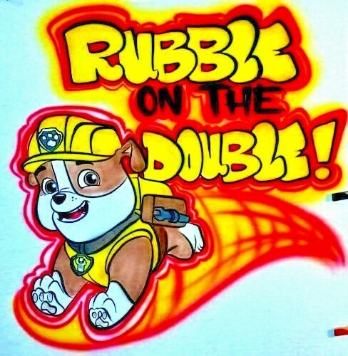 Custom Airbrushed Rubble Paw Patrol 