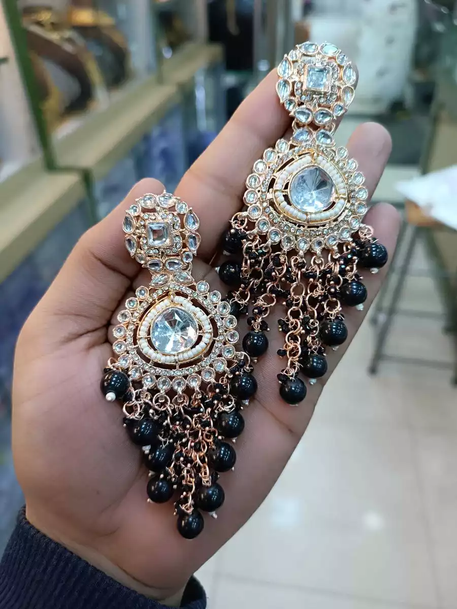 Silver Oxidised Brass Multilayer Big Hoop Ethnic Kundan Jhumka Earrings  Decoration Material: Beads at Best Price in Howrah | Libra-antique Jewelry  Crafts