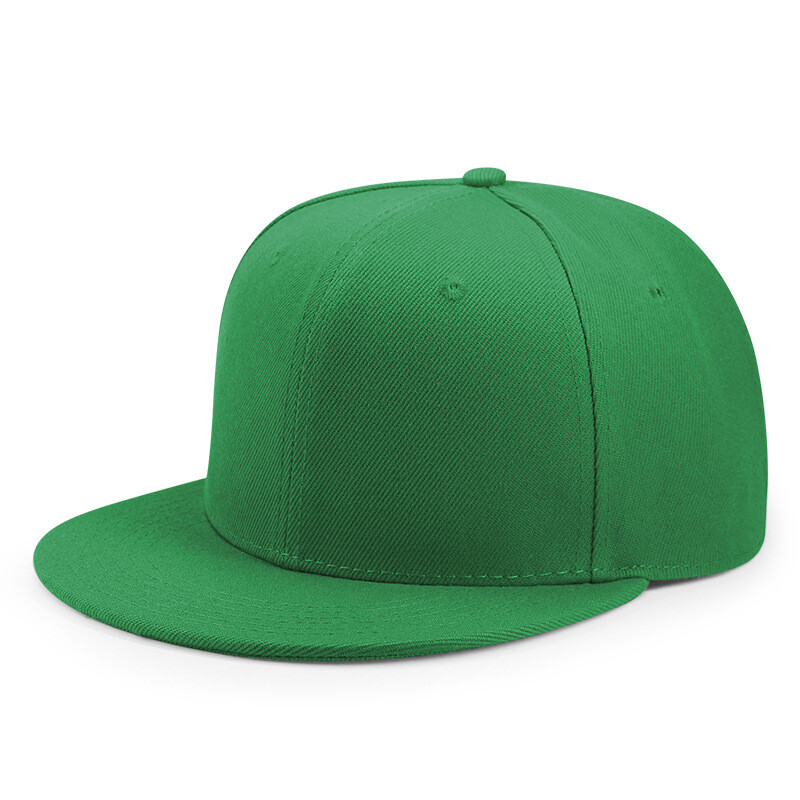 Unisex Plain Flat Brim Adjustbale Baseball Cap Blank Snapback