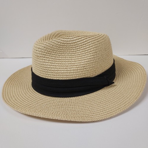 UNBRANDED HAT CAWGIRL ADJUSTABLE STRAW DECORATIVE BLACK RIBBON DETAIL FOR WOMEN - Picture 5 of 10