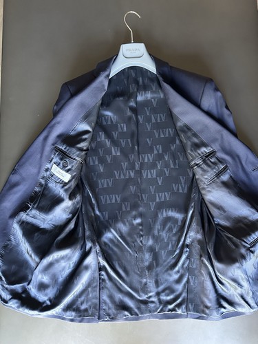 Versace Collection Navy Single Breast 2 Button Blazer Size 52 100% Wool - Picture 7 of 19
