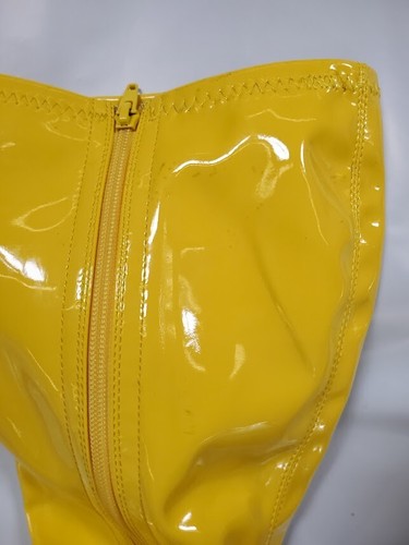 Pleaser Funtasma Yellow Stretch Knee High Full Zipper Gogo Boots Women Size 11 - Picture 5 of 8