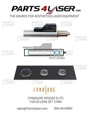Cynosure Apogee ELITE Focus Lens Set 3mm, Cynosure Focus Lens 3 mm Optics kit