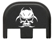 for Glock 17 19 Gen 5 Slide Cover Rear Plate Anodized Aluminum Skull Biohazard 1